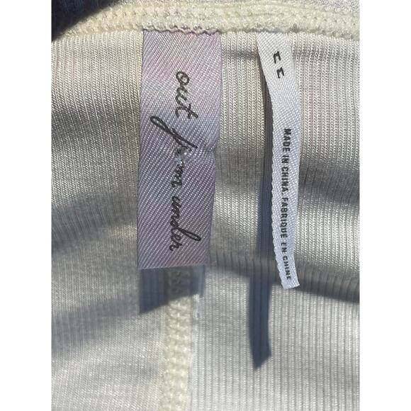 Out from Under Urban outfitters Top Womens Medium Cream V-Neck Ribbed LS Cropped - Picture 3 of 5